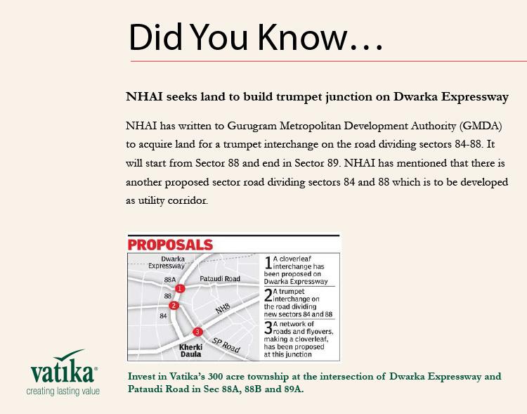 NHAI seeks land to build trumpet junction on Dwarka Expressway